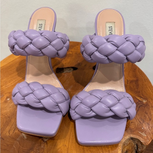 Steve Madden Kenley Vegan Leather Braided Heel Sandals, Purple, Size 6.5 - Picture 4 of 8